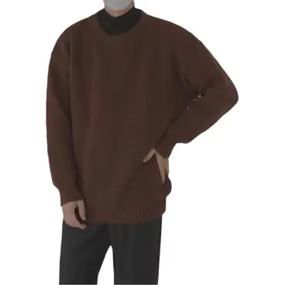 Men's Loose Fit Sweater Set Beige Black All Season