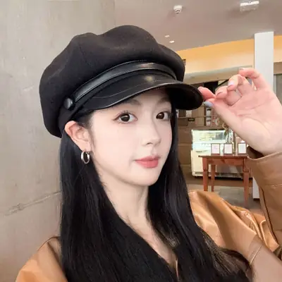Japanese Style Woolen Duck Tongue Hat for Women