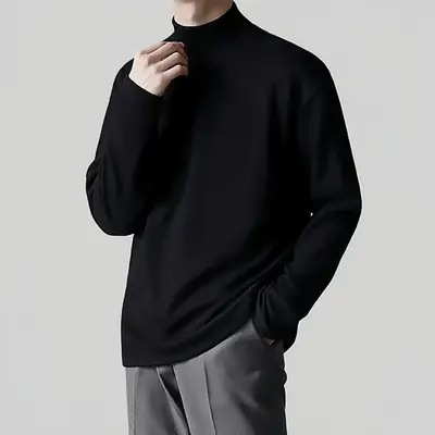 Men Velvet Thermal Shirt Beige Long Sleeve Collar