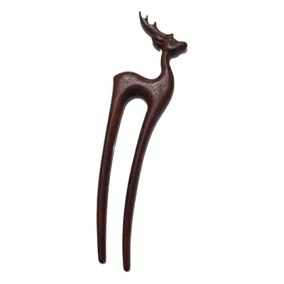 Retro Red Sandalwood Deer Hairpin Updo