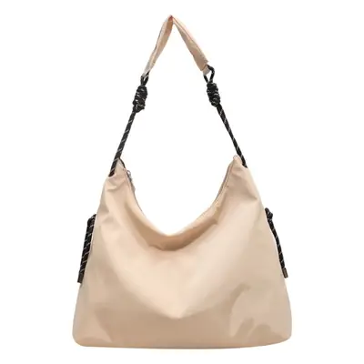 Beige Nylon Shoulder Bag for Students