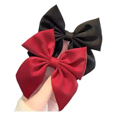 Black Bow Headband for Girls New Year Clip Back Hairpin
