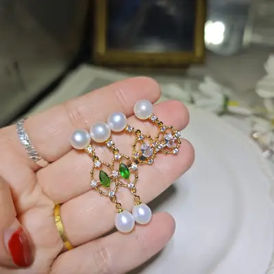 Cross-Country Freshwater Pearl Earrings S925 Silver