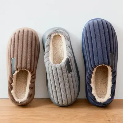 Men's Cotton Warm Slippers Plus Size Winter