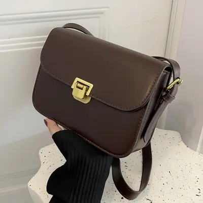 Women's Tan Leather Crossbody Bag 2025 New