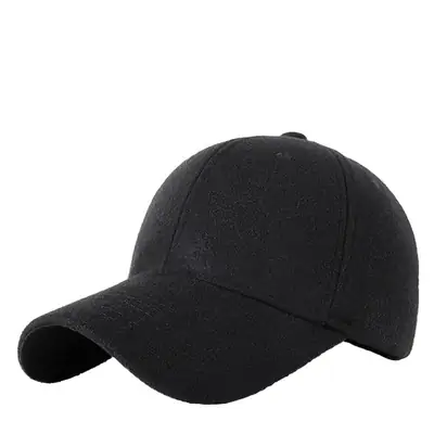 Men Wool Peaked Cap Warm Casual Large Beige
