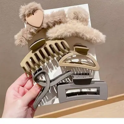 Plush Hair Clips for Women Men Winter Accessories 11.5cm