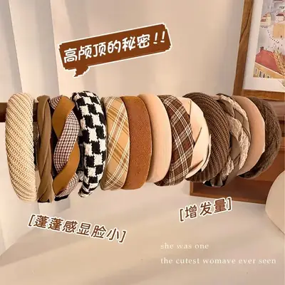 Women Retro Headband Blue 2025 Wide Bristle Hairpin