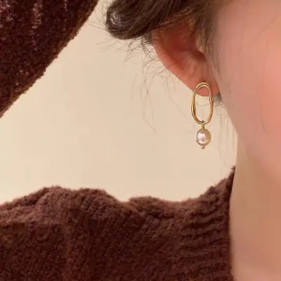 Minimalist Pearl Drop Earrings for Women