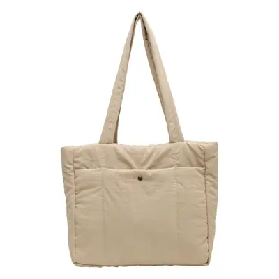 Rhombus Down Bag Black Large Capacity Cotton Shoulder Bag