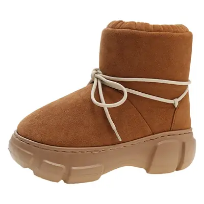 Nanbowan outdoor cotton-padded shoes women's winter Internet celebrity lace-up EVA height-increasing outdoor non-slip high-top warm snow boots