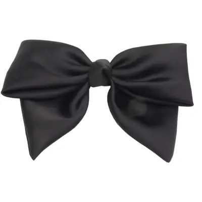 Satin Bow Head Hairpin Black Clip High Grade