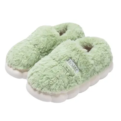 Plush Cotton Slippers for Women, Winter 2026 New Model, Furry Indoor Home Slippers for Couples, Outdoor Wear, Autumn and Winter Closed-Back Cotton Shoes for Men