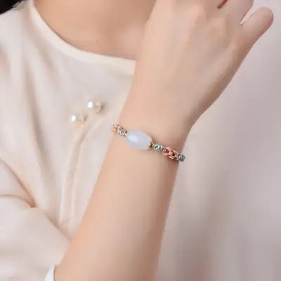 Gold Jade Passé Partout Bracelet with Colorful Embellishments