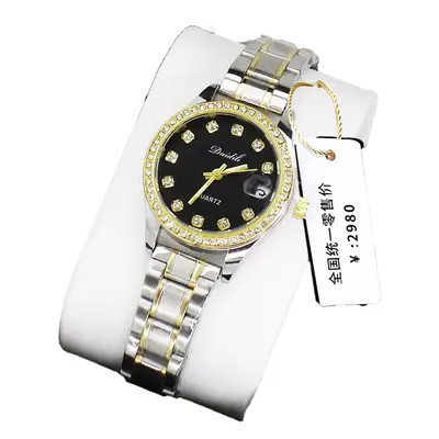 Women's Luxury Quartz Watch with Light Dial & White Strap