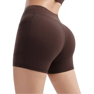 Women's White Elastic Running Shorts for Yoga