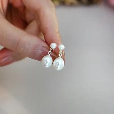 Natural Freshwater Pearl Earrings 925 Sterling Silver