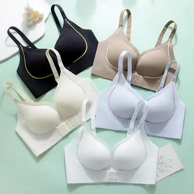 Women's Jelly Strip Push Up Bra White Beige Black