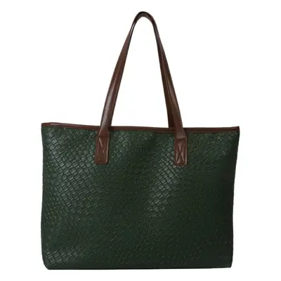 Korean Style Textured Green Shoulder Bag for Women