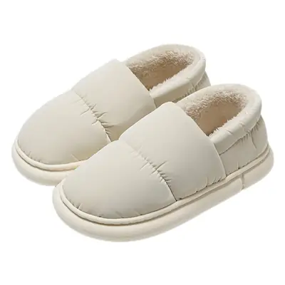 Women's Grey Quilted Cotton Slip-On Slippers for Winter 2024