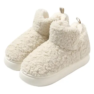 Green Plush Winter Slippers for Women Warm Comfortable