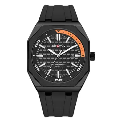 Men's Black Hexagonal Luminous Quartz Watch