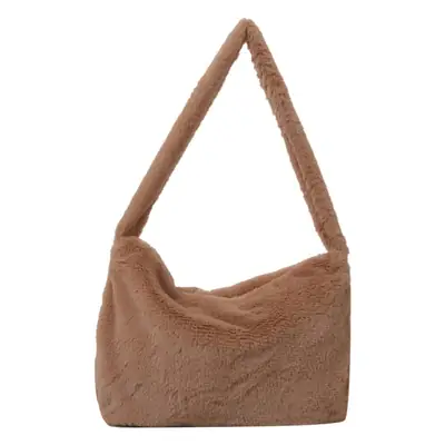Black Plush Shoulder Bag for Women 2023