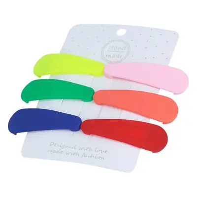 6-Piece Geometric Felt Hair Clips Set Multi Color