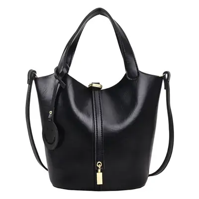 Black Leather Shoulder Crossbody Bag for Women 2026