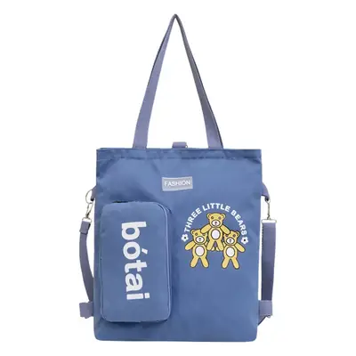 Blue Canvas Shoulder Bag 2023 Women Large Capacity Korean Fashion