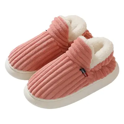 Pink Warm Furry Slippers for Women Indoor Home