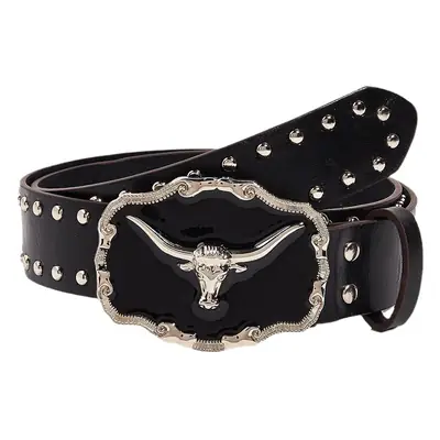 Black Rivet Belt for Women Punk Style Wide Fit