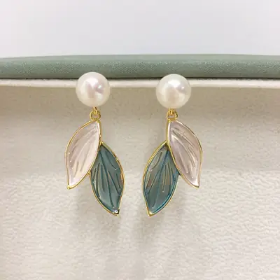 5A High-Gloss Pearl Earrings for Women 18K Gold Plated