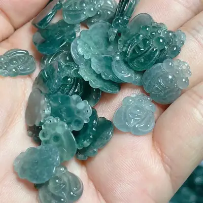 Ice Bottom Blue Jade Water Bee Pendant Natural Grade