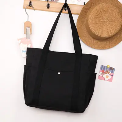 Black Large Capacity Tote Bag for Women
