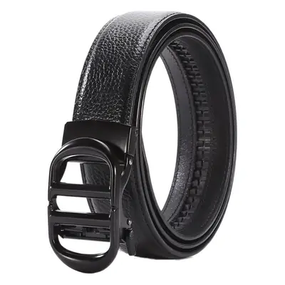 Men's Black Leather Belt with Silver Buckle Wholesale