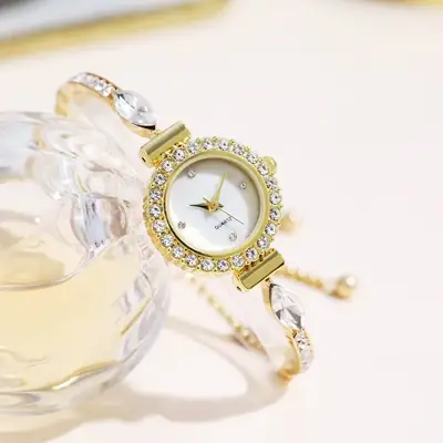 Silver Rhinestone Bracelet Watch for Women