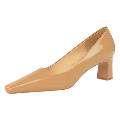 Green Patent Leather Women's Heels Block Height