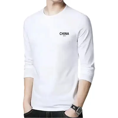 Men's Grey Long Sleeve T-Shirt Large Winter