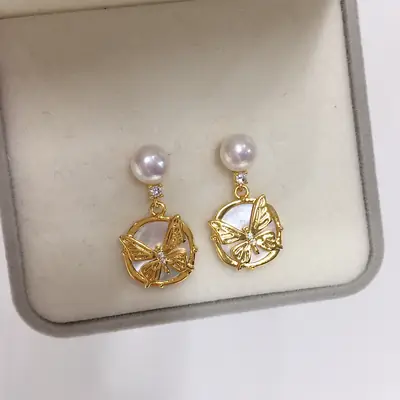 Natural Pearl Earrings for Women S925 Sterling Silver