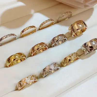 18K Gold Rhombus Diamond Bracelet Set