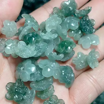 Natural A-Grade Jade Lotus Pendant Set for Women