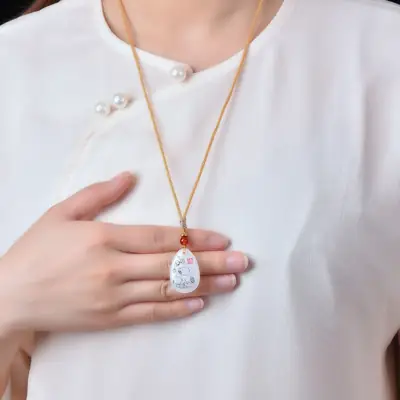 Exquisite Gold & Jade "Rich Pig" Pendant