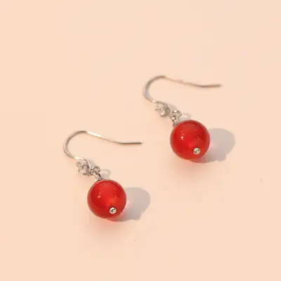 Red Onyx Jade Earrings Women's 2023 New Arrival