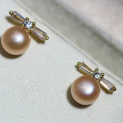 Dan Tao Zircon Pearl Earrings for Women