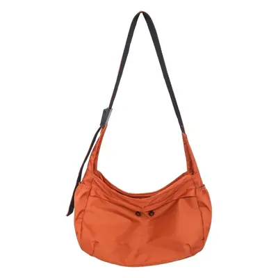 Waterproof Nylon Messenger Bag Orange Large Capacity