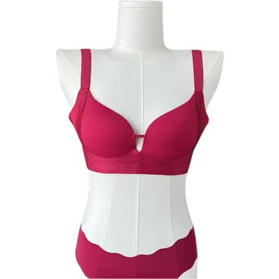Pink Pull-Up Non-Steel Ring Seamless Underwear for Small Chest