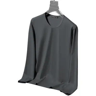 Men's Blue Long Sleeve T-Shirt Spring Autumn Thin Inner