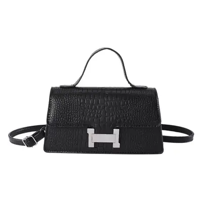 Black H-Logo Shoulder Bag for Women
