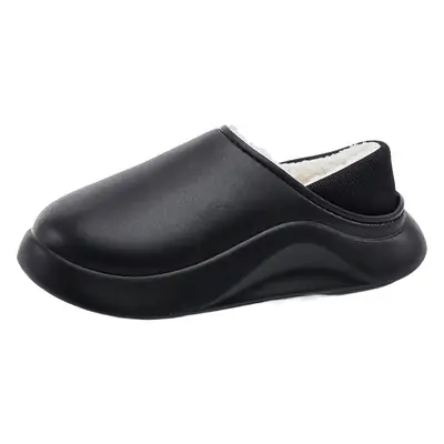 Cotton slippers men's winter indoor home fleece-lined warm waterproof couple cotton slippers bag heel slip-on fashion cotton shoes